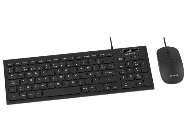 Kit Teclado y Mouse Acteck Creator Compact MK235, Tipo Membrana, 1200 DPI, Cable USB de 1.2m. Color Negro, AC-945936 - ACTECK - SKU AC-945936