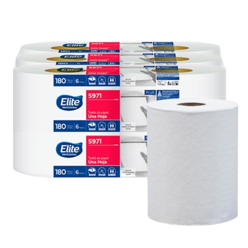 Expercom.mx - Toalla En Rollo Blanca Elite De180 M Hjs