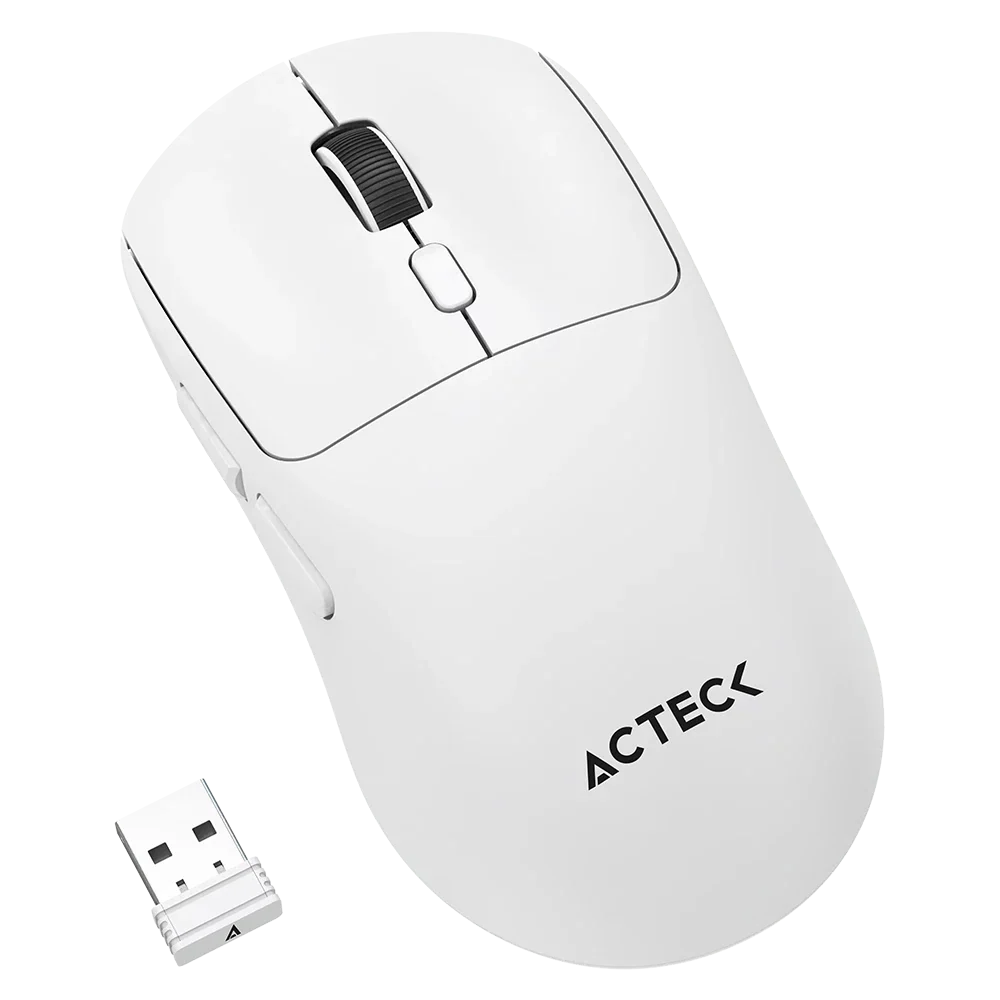 Mouse Acteck Ergonomico Inalambrico Recargable Instinct Click Mi484 Blanco Avena (AC-945653) - ACTECK - SKU AC-945653