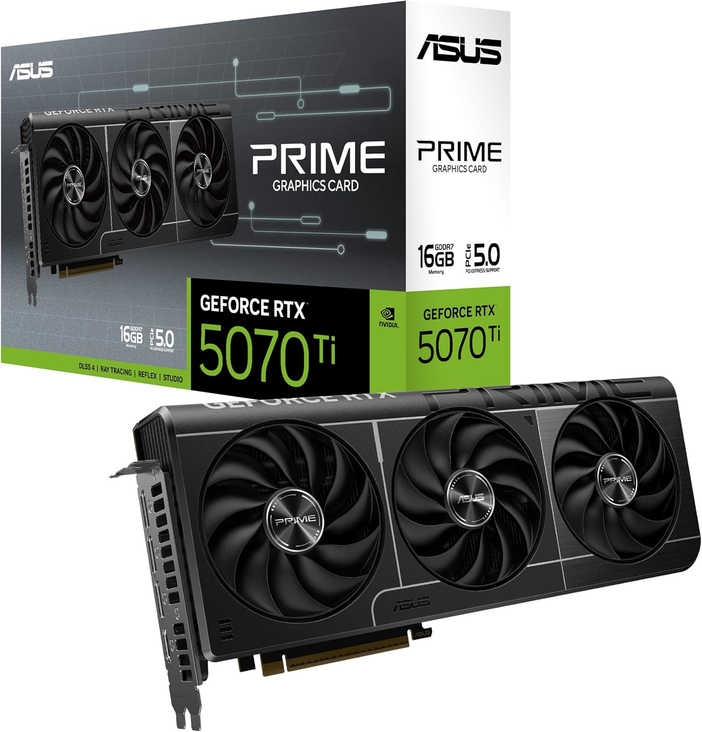 Tarjeta De Video Asus (Prime-Rtx5070Ti-16G) 16Gb Gddr7, 256Bit, Pci-E 5.0,Hdmi,3*Dp1.4A,Tri Fan - ASUS - SKU PRIME-RTX5070TI-16G