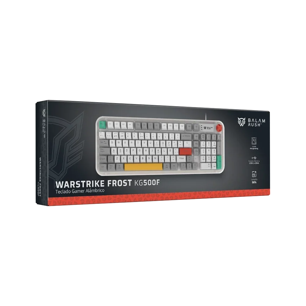 Teclado Gamer Balam Rush Alambrico Warstrike Frost Kg500F, Membrana 96% (BR-945790) - Balam Rush - SKU BR-945790