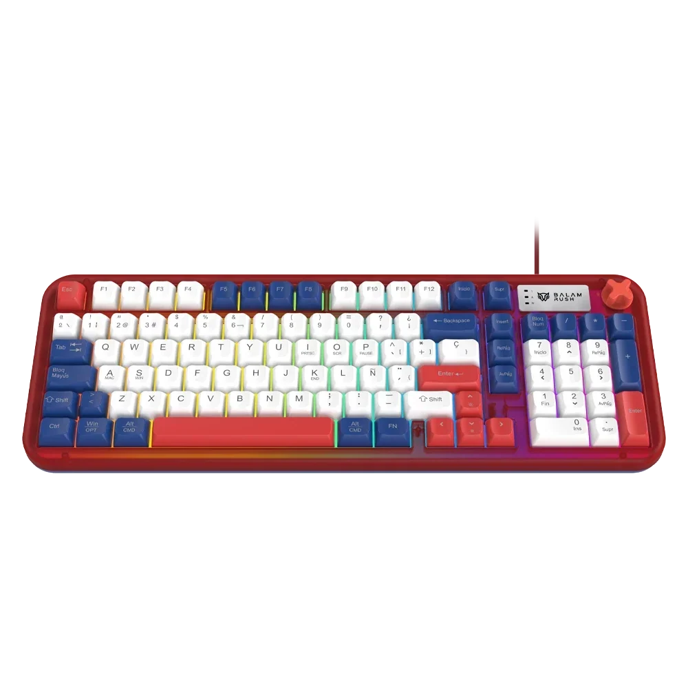 Teclado Gamer Balam Rush Alambrico Warstrike Gunda Kg500G Membrana 96% Rojo (BR-945813) - Balam Rush - SKU BR-945813