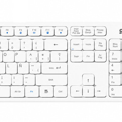 Kit de Teclado y Mouse BRobotix 406993, Inalámbrico, USB/Bluetooth, Blanco, Español - BROBOTIX - SKU 406993