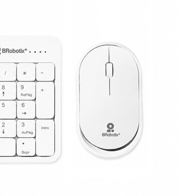 Kit de Teclado y Mouse BRobotix 406993, Inalámbrico, USB/Bluetooth, Blanco, Español - BROBOTIX - SKU 406993