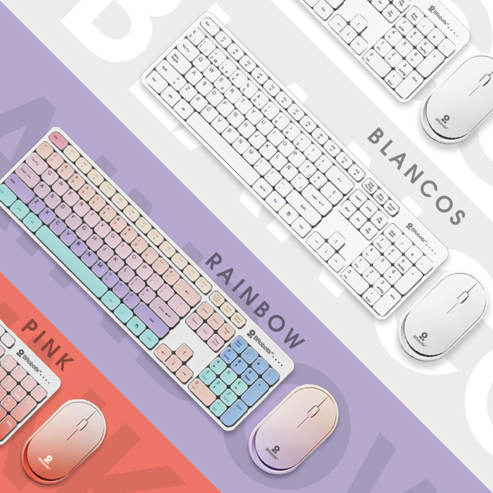 Kit de Teclado y Mouse BRobotix 6008010, Alámbrico, USB, Blanco, Español - BROBOTIX - SKU 6008010