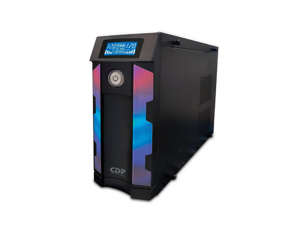 No Break CDP GSMART1516B, 1500 VA / 900 W, UPS Smart, AVR, 16 Salidas, Puerto de Carga USB (8 USB-A y 2 USB-C), Luz RGB, Pantalla LCD, 120 Vca. Color Negro - CDP - SKU GSMART1516B