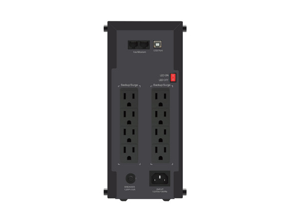 No Break CDP GSMART1516B, 1500 VA / 900 W, UPS Smart, AVR, 16 Salidas, Puerto de Carga USB (8 USB-A y 2 USB-C), Luz RGB, Pantalla LCD, 120 Vca. Color Negro - CDP - SKU GSMART1516B
