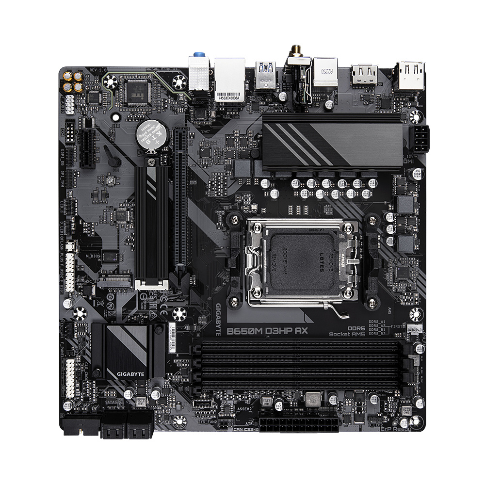 Tarjeta madre gigabyte b650m d3hp 4xddr5 256gb 8000mhz hdmi dp usb-c m.2 pcie 4.0 s am5 ryzen matx wi-fi 6e - GIGABYTE - SKU B650M D3HP AX