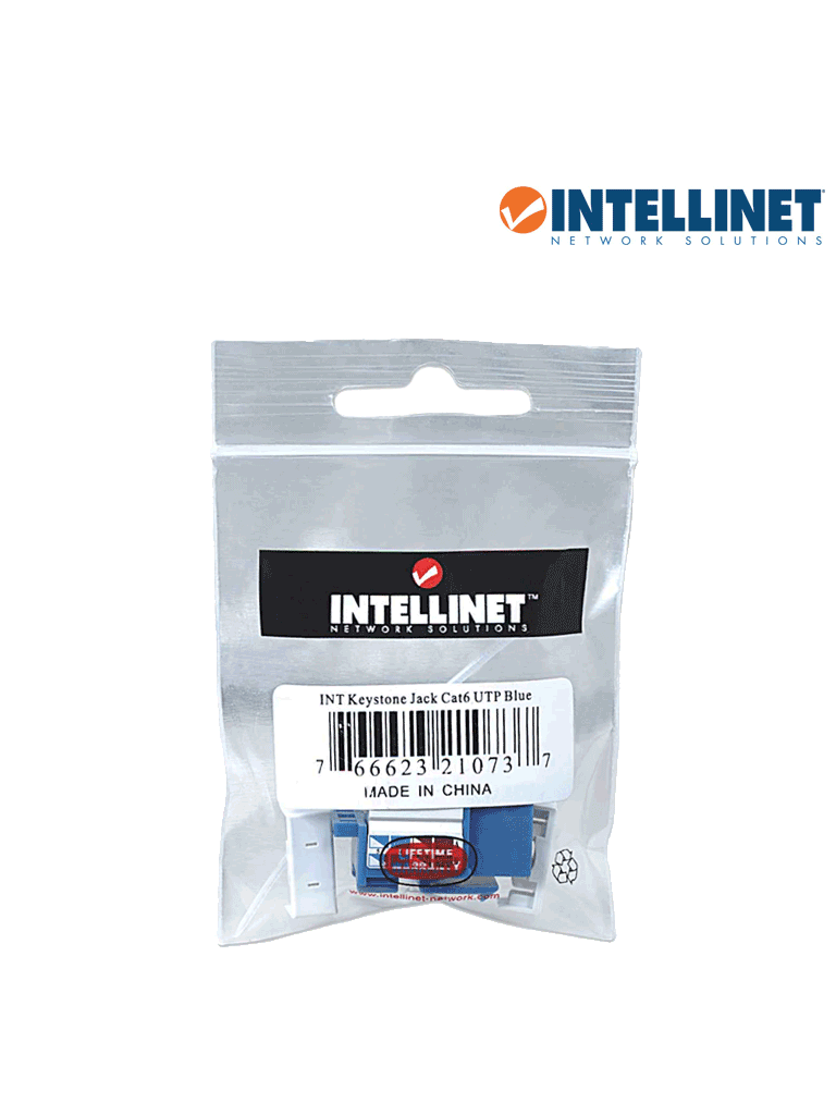 JACK INTELLINET 210591 RJ45 CAT6 DE IMPACTO (KEYSTONE) AZUL - INTELLINET - SKU 210737