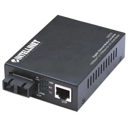 Convertidor de Medios de Fibra a Ethernet Intellinet | Gigabit 10/100/1000 Mbps Pasarela RJ45, 506533 - INTELLINET - SKU 506533