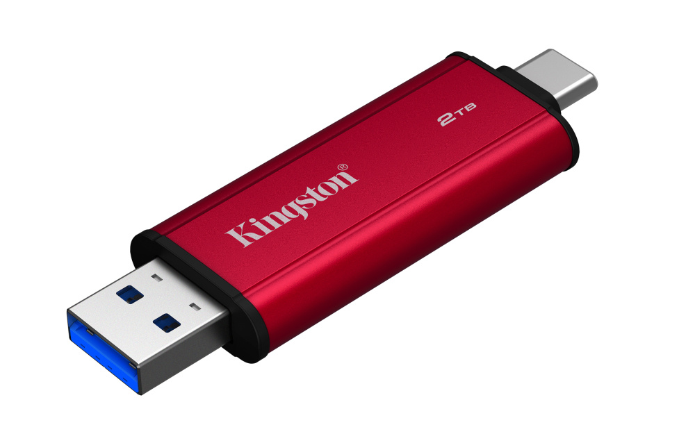 SSD Externo Kingston Dual Portable, 2TB, USB-C/USB-A, Rojo, SPSD/2TB - Kingston Technology - SKU SPSD/2TB