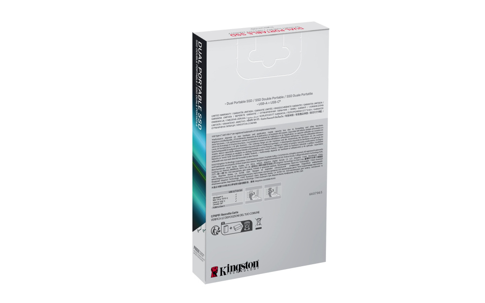 SSD Externo Kingston Dual Portable, 2TB, USB-C/USB-A, Rojo, SPSD/2TB - Kingston Technology - SKU SPSD/2TB