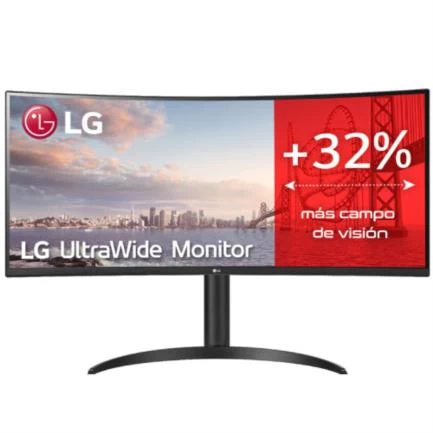 Monitor lg ultrawide curvo 34" wqhd resolución 3440x1440 panel va - LG ELECTRONICS - SKU 34WP65C