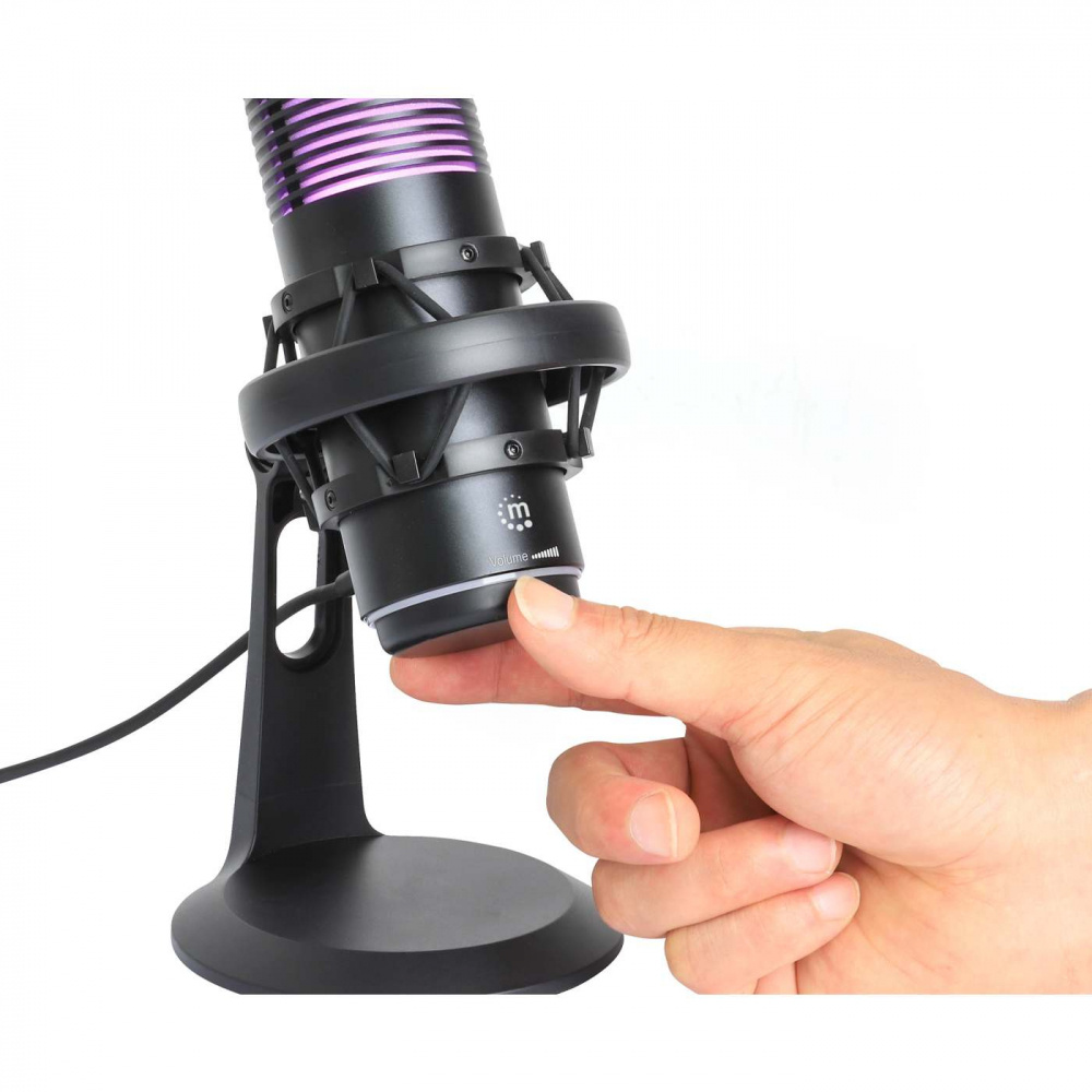 Microfono Omnidireccional Manhattan , USB, LED RGB, Cancelacion de Ruido, Color Negro 102674 - MANHATTAN - SKU 102674