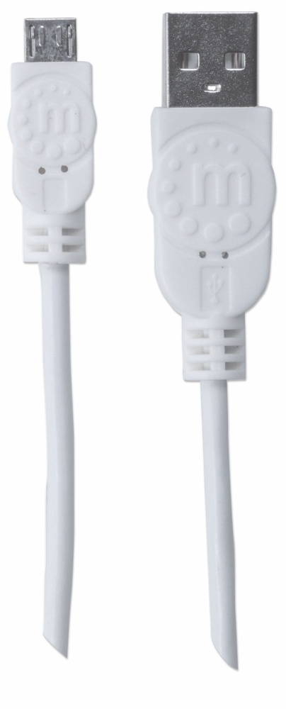 Cable manhattan usb-a micro usb-b 2.0 alta velocidad 1m color blanco - MANHATTAN - SKU 323987
