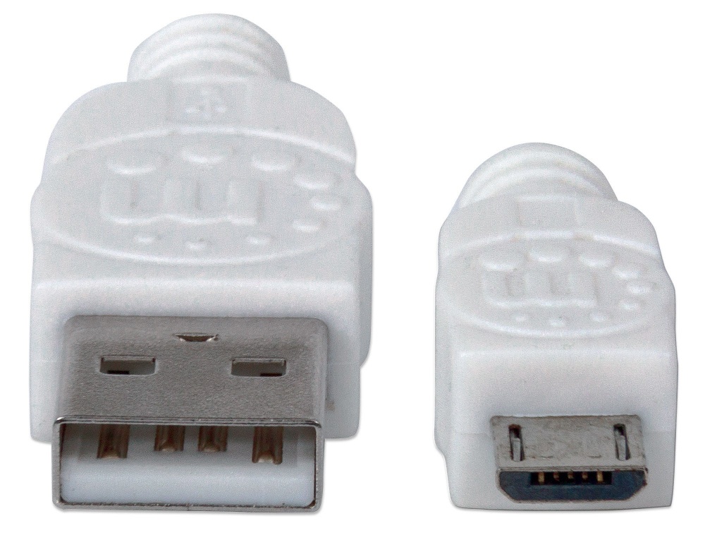 Cable manhattan usb-a micro usb-b 2.0 alta velocidad 1m color blanco - MANHATTAN - SKU 323987
