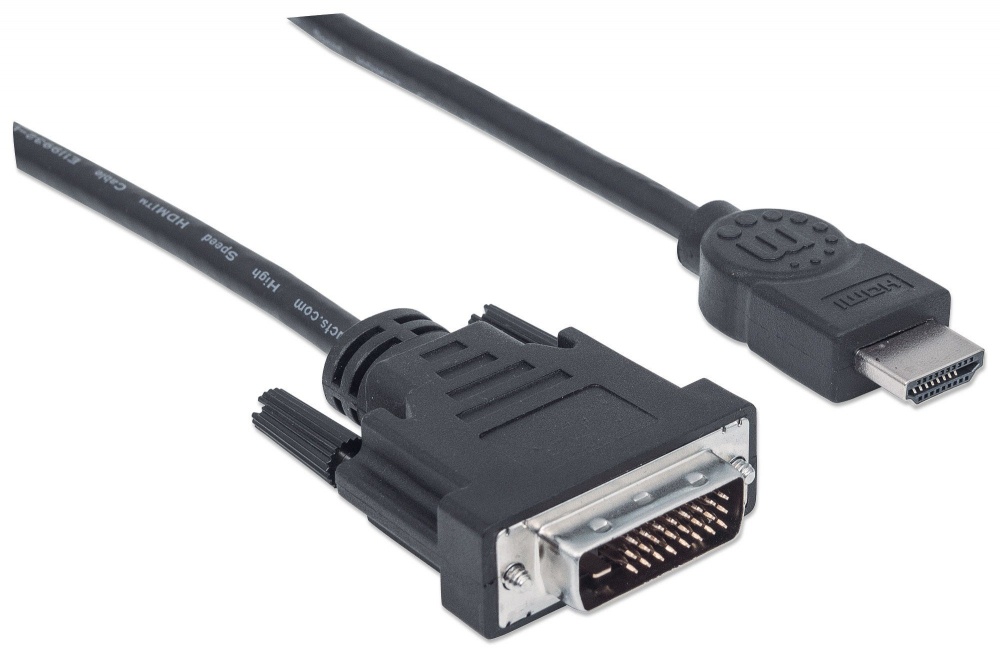Manhattan Cable HDMI Macho - DVI-D 24+1 Macho, 1080p, 60Hz, 1.8 Metros, Negro, 372503 - MANHATTAN - SKU 372503
