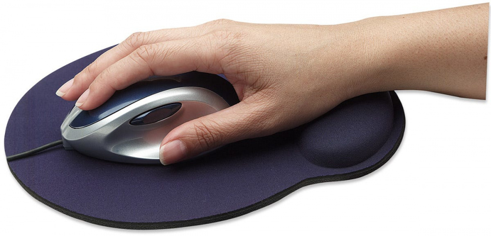 Mousepad Manhattan con Descansa Muñecas, 20x24cm, Grosor 4mm, Azul Marino, 434386 - MANHATTAN - SKU 434386