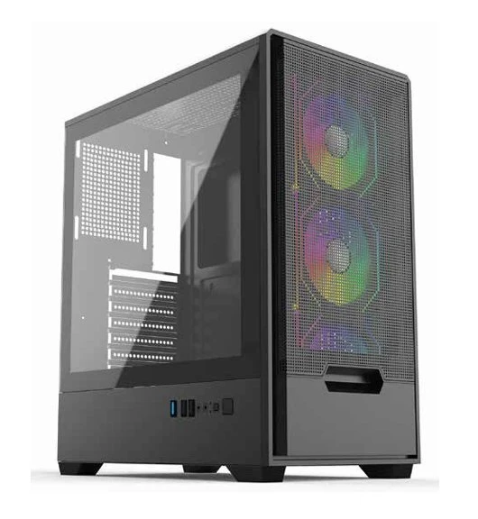 Gabinete Naceb STELLA, Midi-Tower, ATX/Micro-ATX/Mini-ITX, USB 2.0/3.0, sin Fuente, 3 Ventiladores Instalados, Negro, NA-0658N - Naceb Gaming - SKU NA-0658N