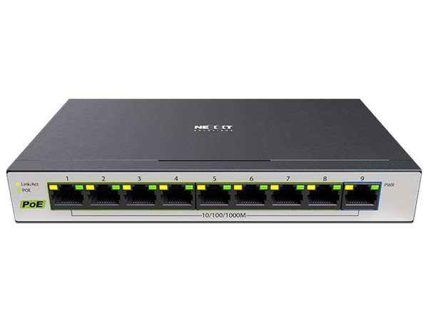 Switch Nexxt NW235NXT04 de 8 Puertos PoE 10/100/1000/Mbps, 1 Puerto UpLink 10/100/1000/Mbps, 18 Gbps, Color Negro. - Nexxt Solutions Home - SKU NW235NXT04
