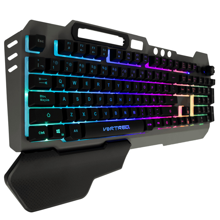 Teclado Gamer Perfect Choice Holder RGB, Alámbrico, Negro Español, V-930617 - PERFECT CHOICE - SKU V-930617