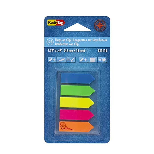 Banderitas adhesivas Redi-Tag con clip,