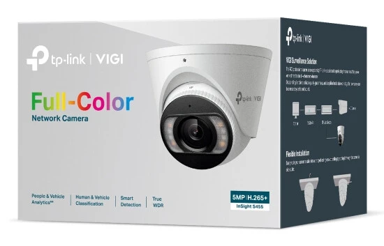 Cámara IP Turret TP-Link InSight, 5 MP Full-Color IP, Lente 2.8mm, Detección hasta 64m, Audio Bidireccional, Análisis Personas y Vehículos, H.265+, IP67, INSIGHT S455(2.8MM) - TP-LINK - SKU INSIGHT S455(2.8MM)