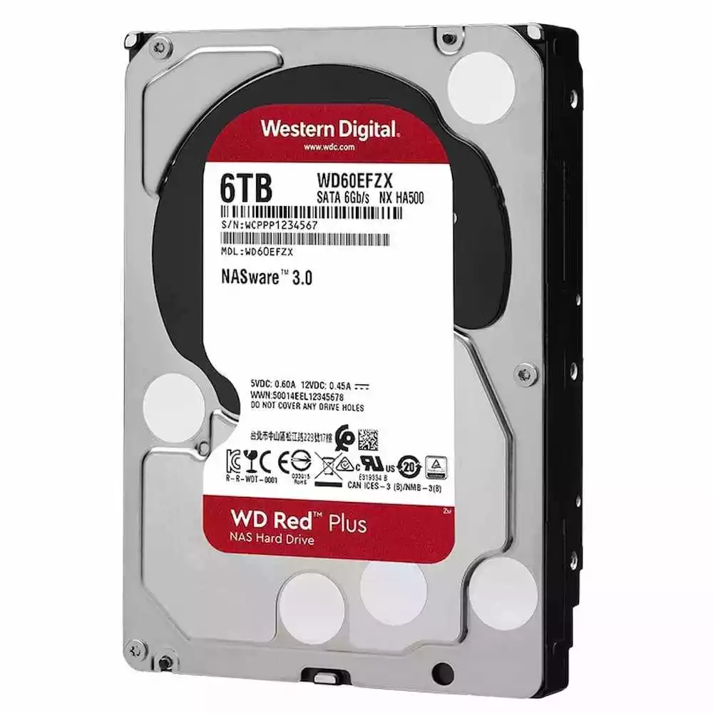 Western Digital WD Red Plus 2 To 3.5" – Disque Dur NAS 24/7, SATA III, Idéal Pour Serveur Maison Et PME