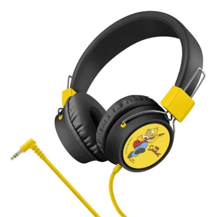 Audífonos steren the simpsons diadema plegables cable tipo cordón color negro-amarillo - STEREN - SKU AUD-228/S